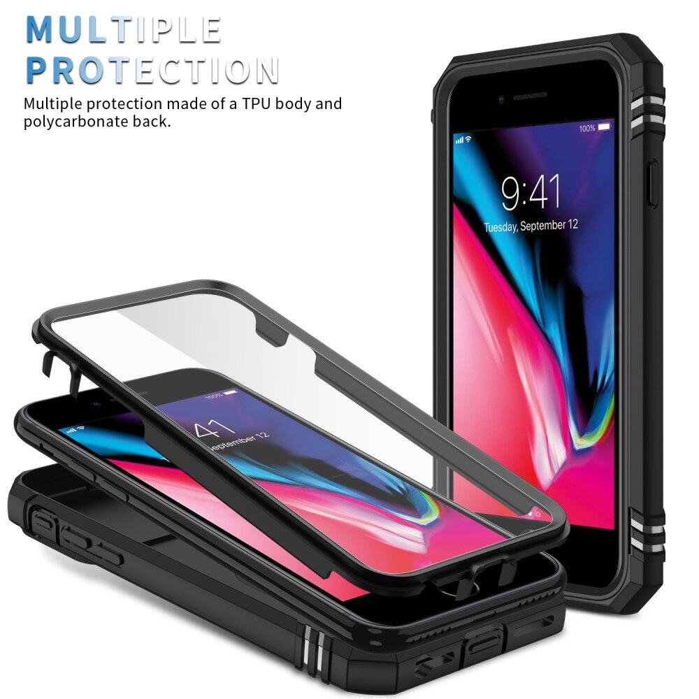 Hybridskal Ring + Kameraskydd Apple iPhone SE 2020/iPhone SE 2022/iPhone 8/iPhone 7 Svart