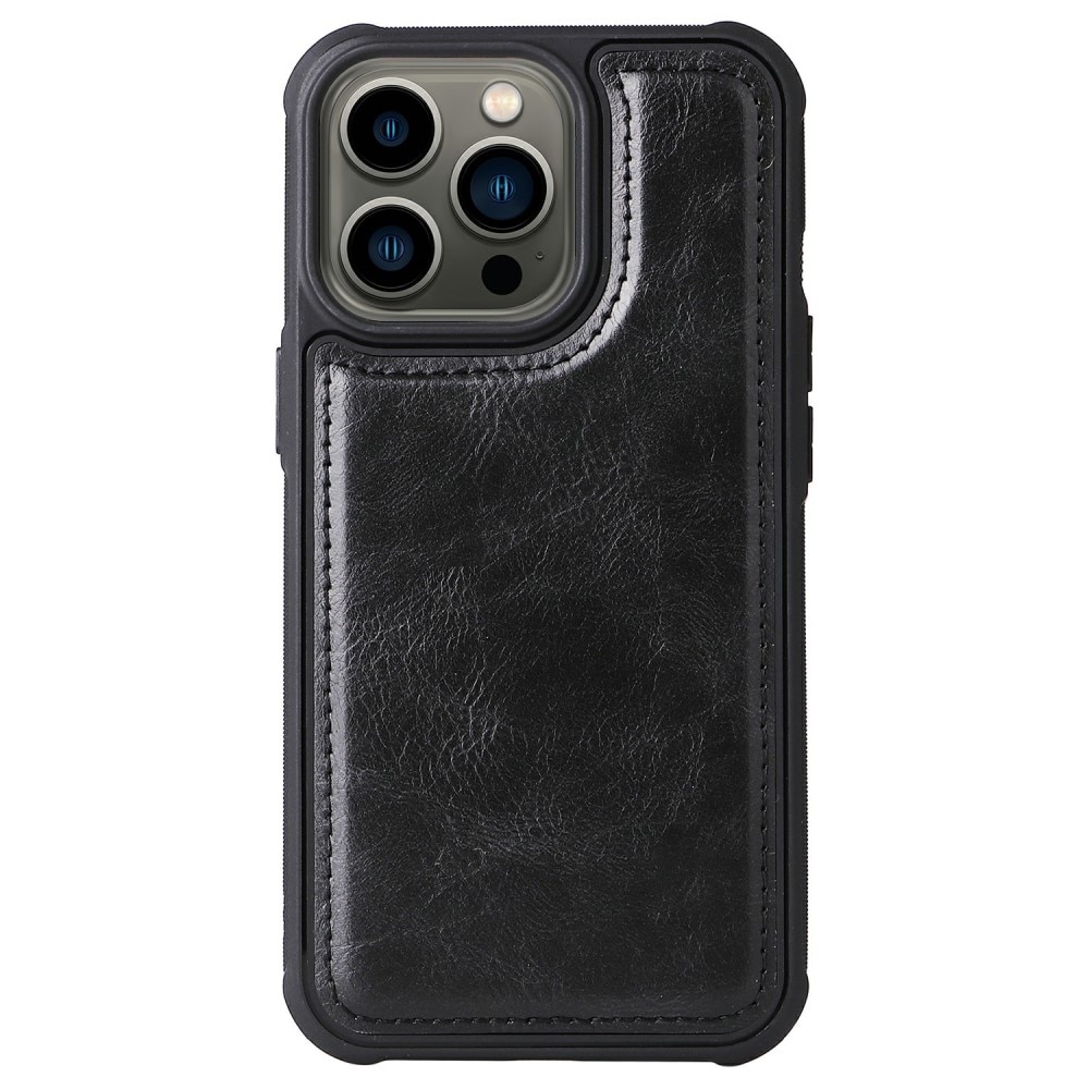 Magnet Leather Multi-Wallet iPhone 13 Pro svart