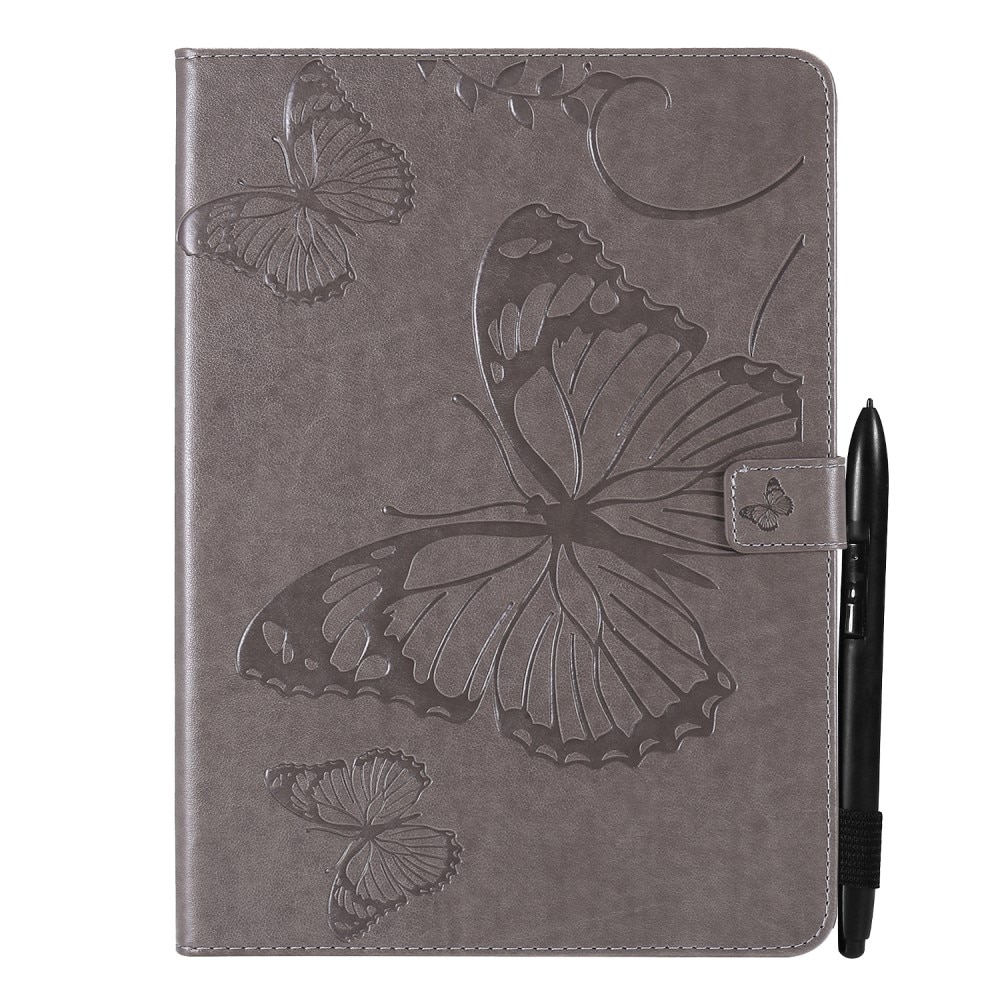 Läderfodral Fjärilar iPad Mini 6th Gen (2021) grå