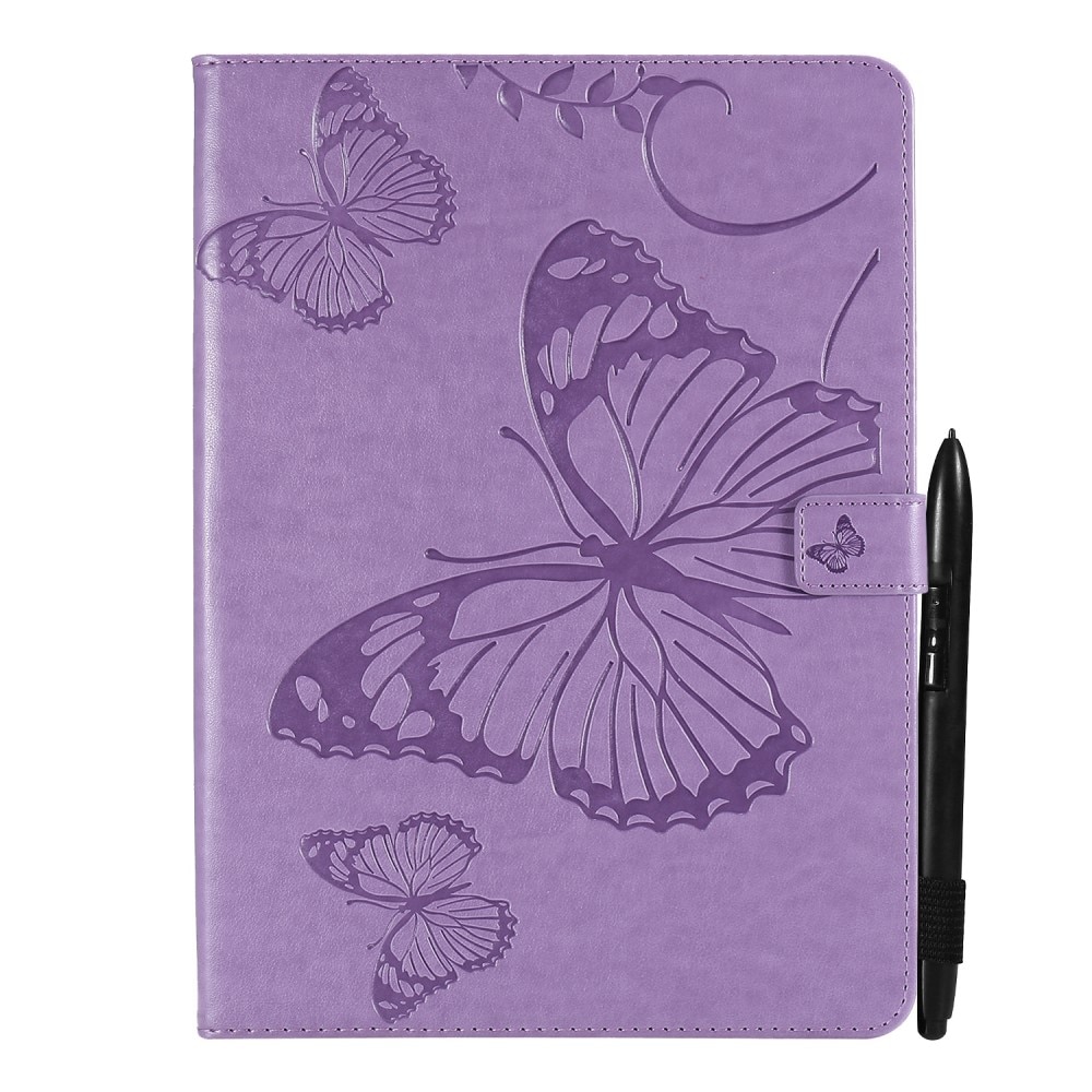 Läderfodral Fjärilar iPad Mini 6 2021 lila