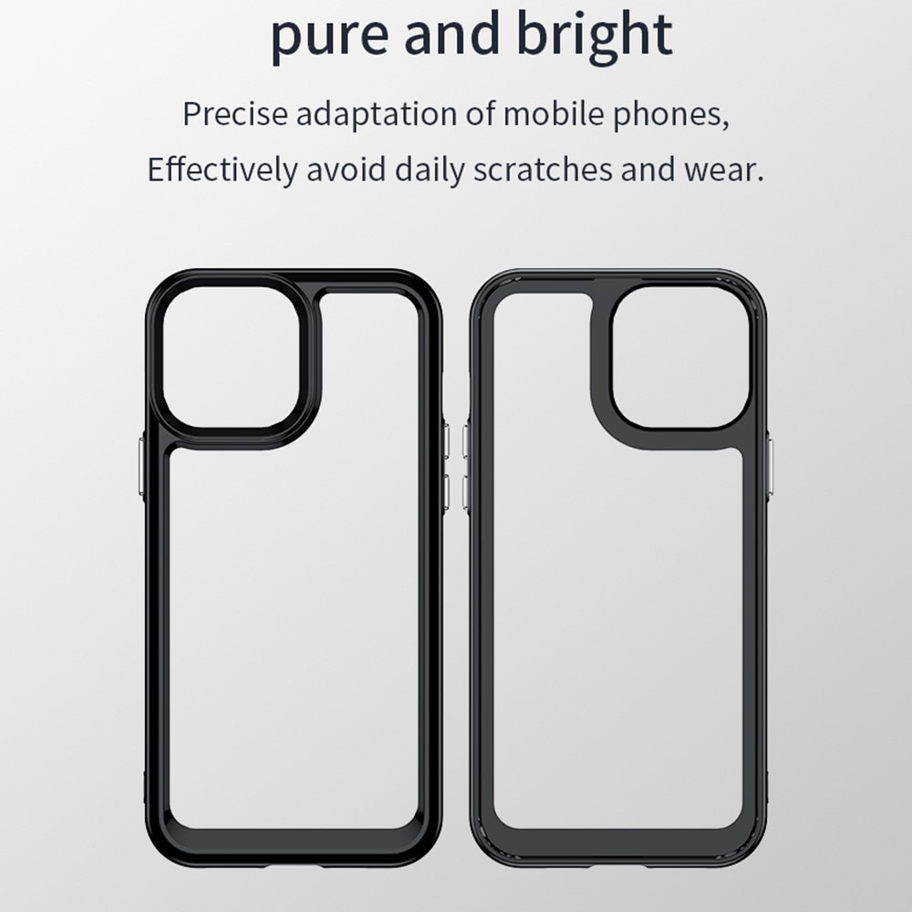 TPU + Plexiglas Hybrid Skal iPhone 13 Pro Svart