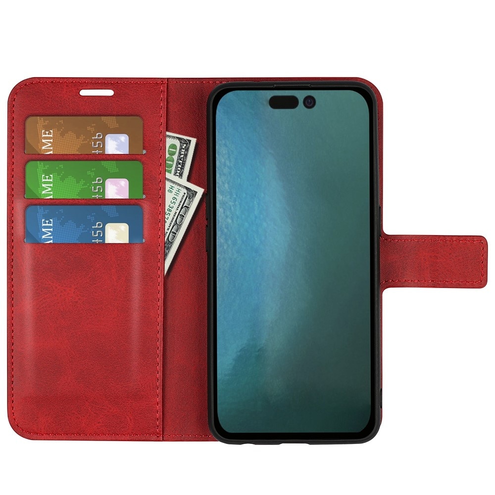 Leather Wallet iPhone 14 Pro Max Red