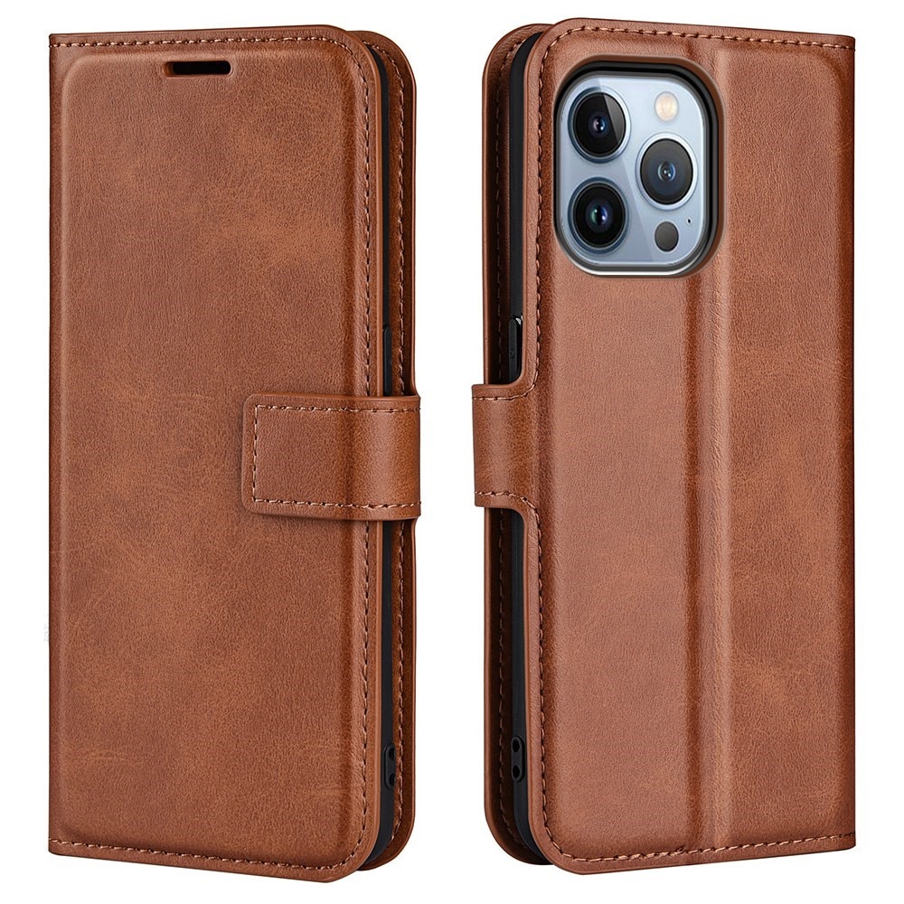 Leather Wallet iPhone 14 Pro Brown