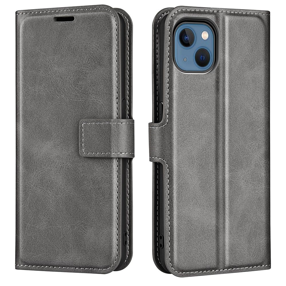 Leather Wallet iPhone 14 Grey