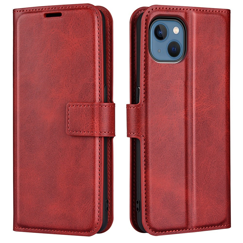 Leather Wallet iPhone 14 Plus Red