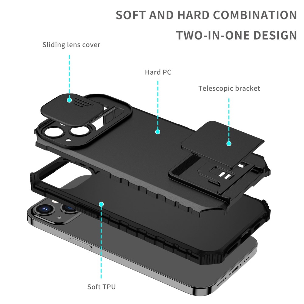 iPhone 13 Pro Kickstand Skal Kameraskydd svart