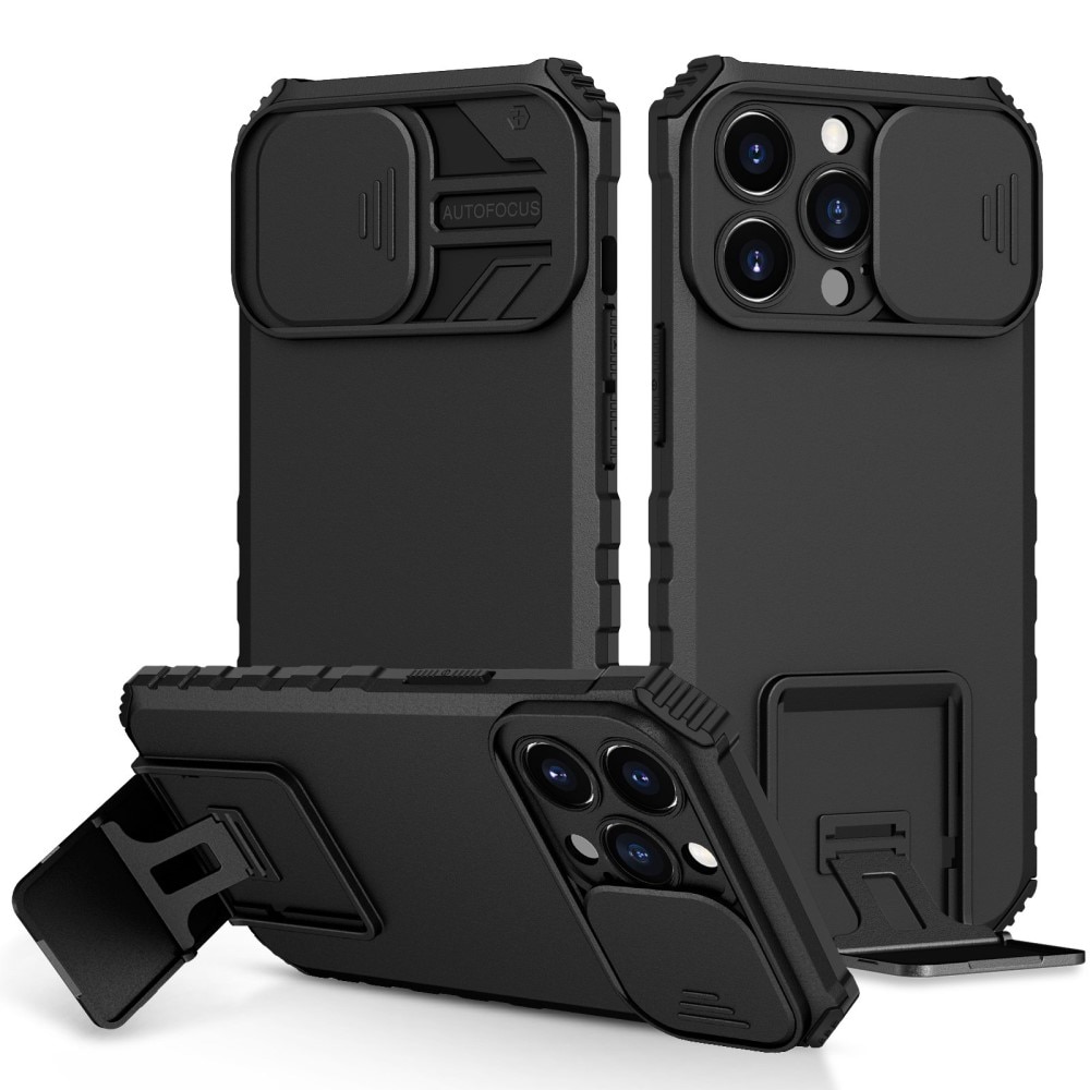 iPhone 13 Pro Kickstand Skal Kameraskydd Svart
