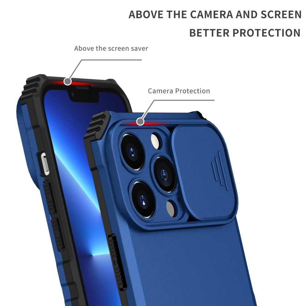iPhone 13 Pro Kickstand Skal Kameraskydd blå