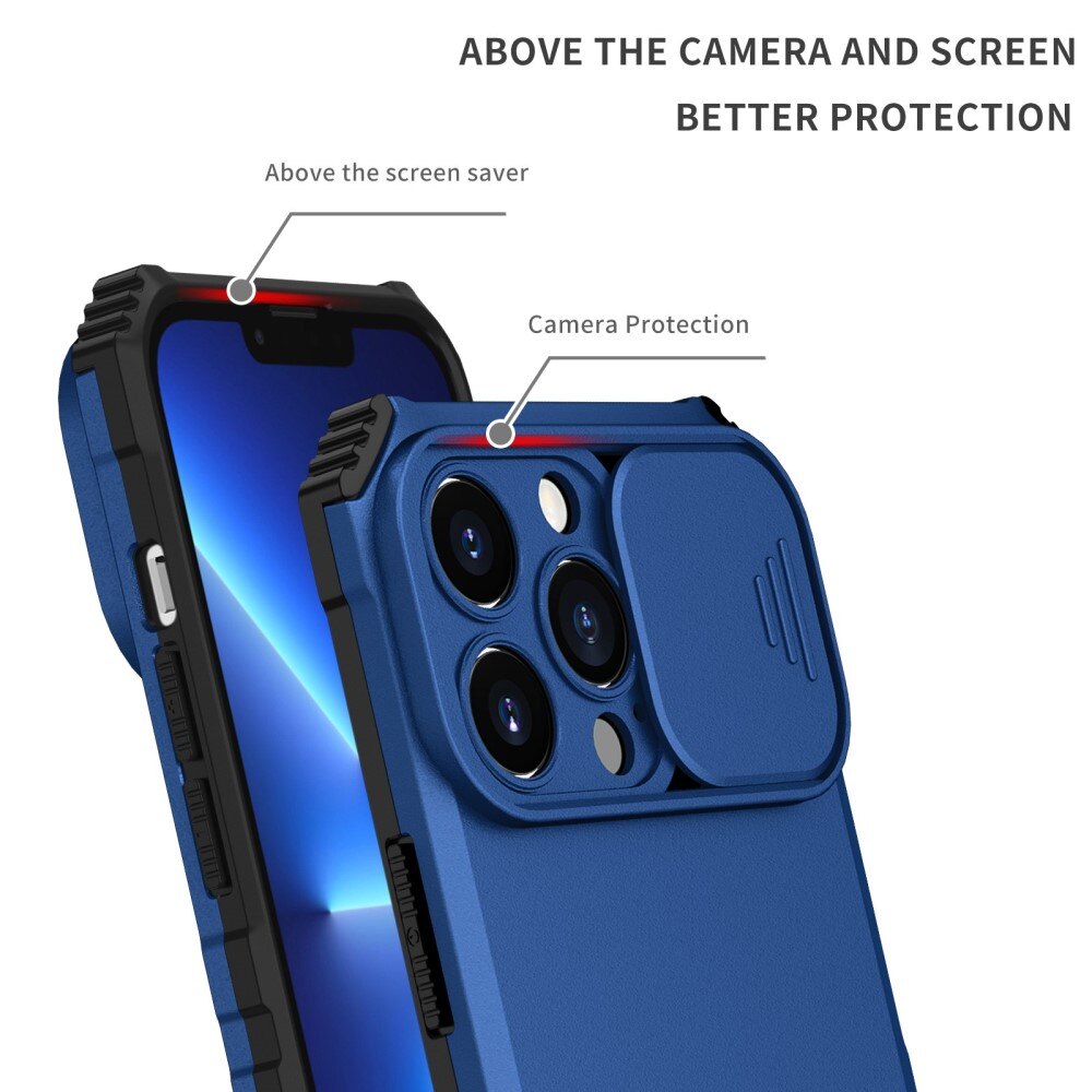 Apple iPhone 13 Pro Kickstand Skal Kameraskydd Blå