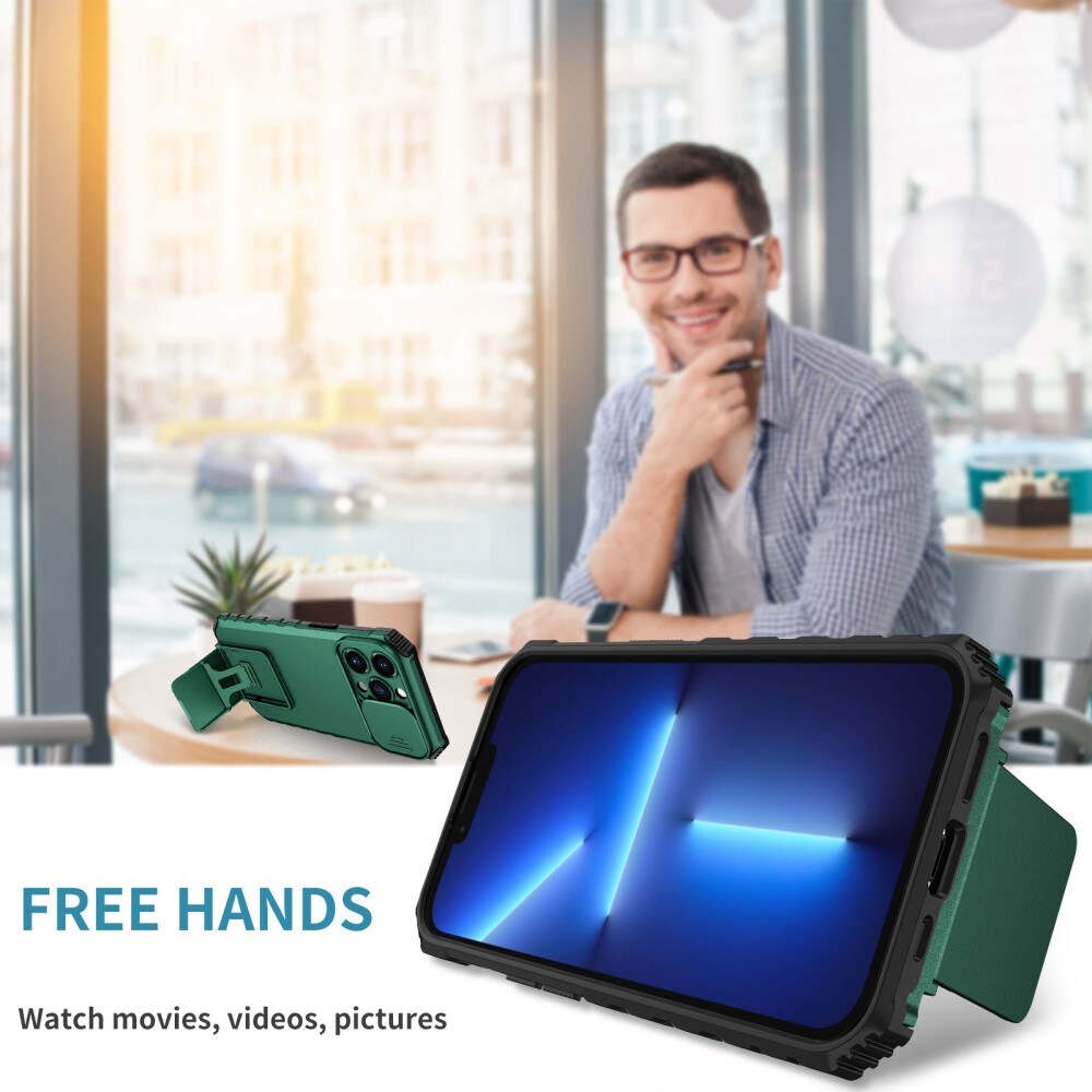 Apple iPhone 13 Pro Kickstand Skal Kameraskydd Grön