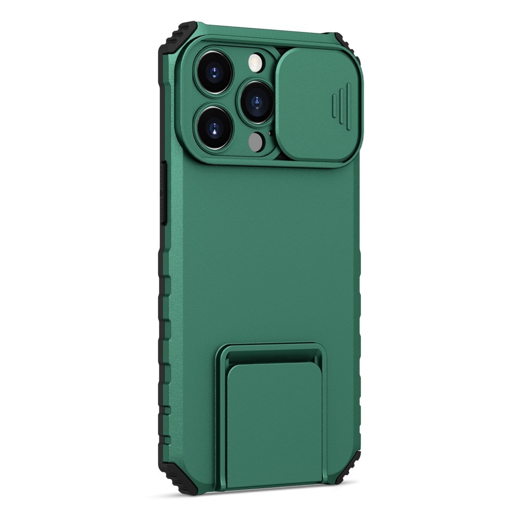 iPhone 13 Pro Kickstand Skal Kameraskydd grön