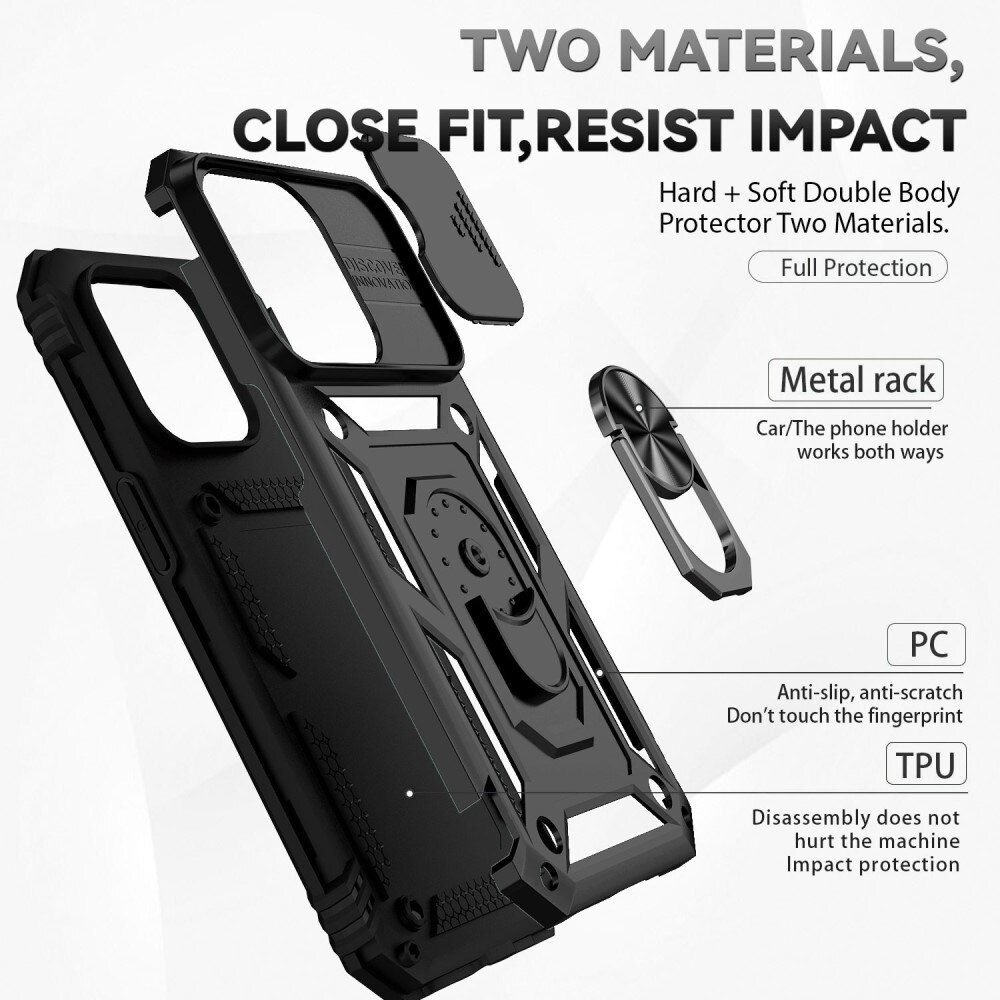 Hybridskal Ring + Kameraskydd iPhone 14 Pro Max Svart