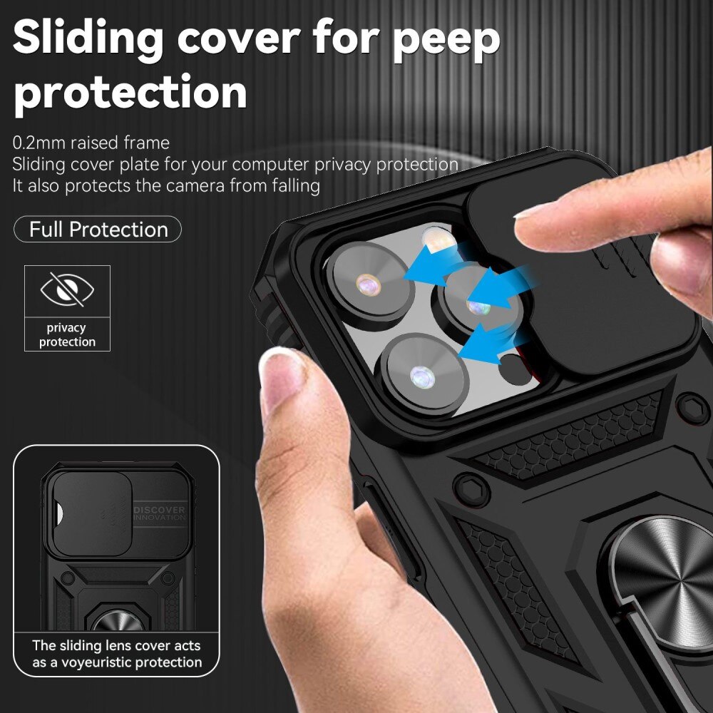 Hybridskal Ring + Kameraskydd iPhone 14 Pro Max Svart