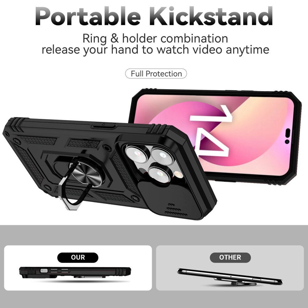 Hybridskal Ring + Kameraskydd iPhone 14 Pro Max Svart