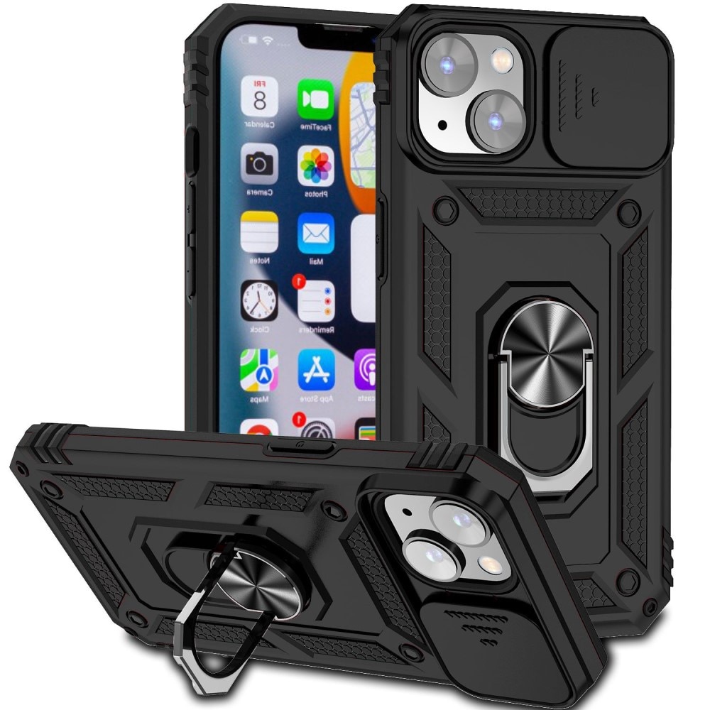 Hybridskal Ring + Kameraskydd iPhone 14 Svart