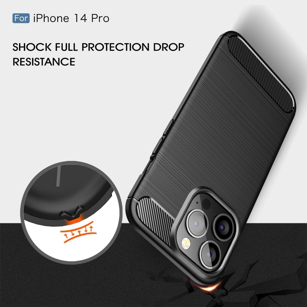 iPhone 14 Pro Skal TPU Brushed Svart