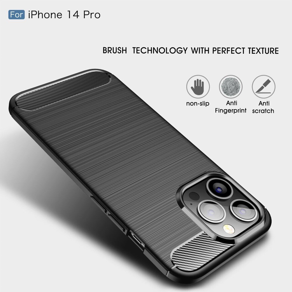 iPhone 14 Pro Skal TPU Brushed Svart