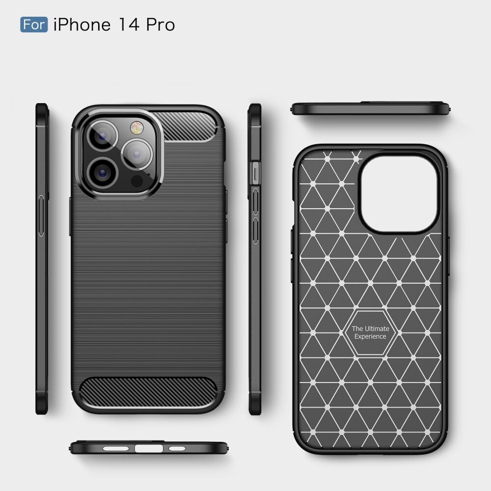 iPhone 14 Pro Skal TPU Brushed Svart