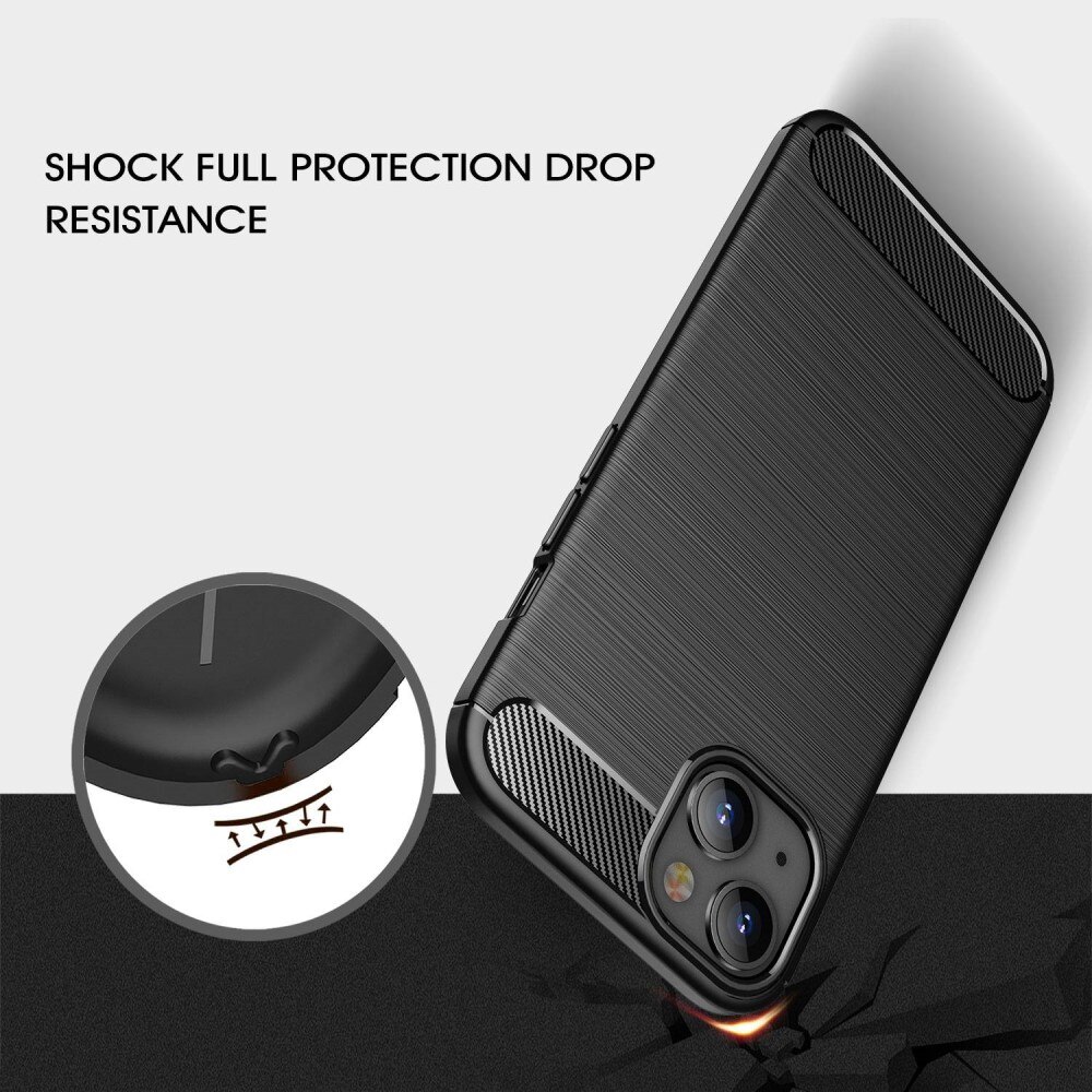 iPhone 14 Skal TPU Brushed Svart