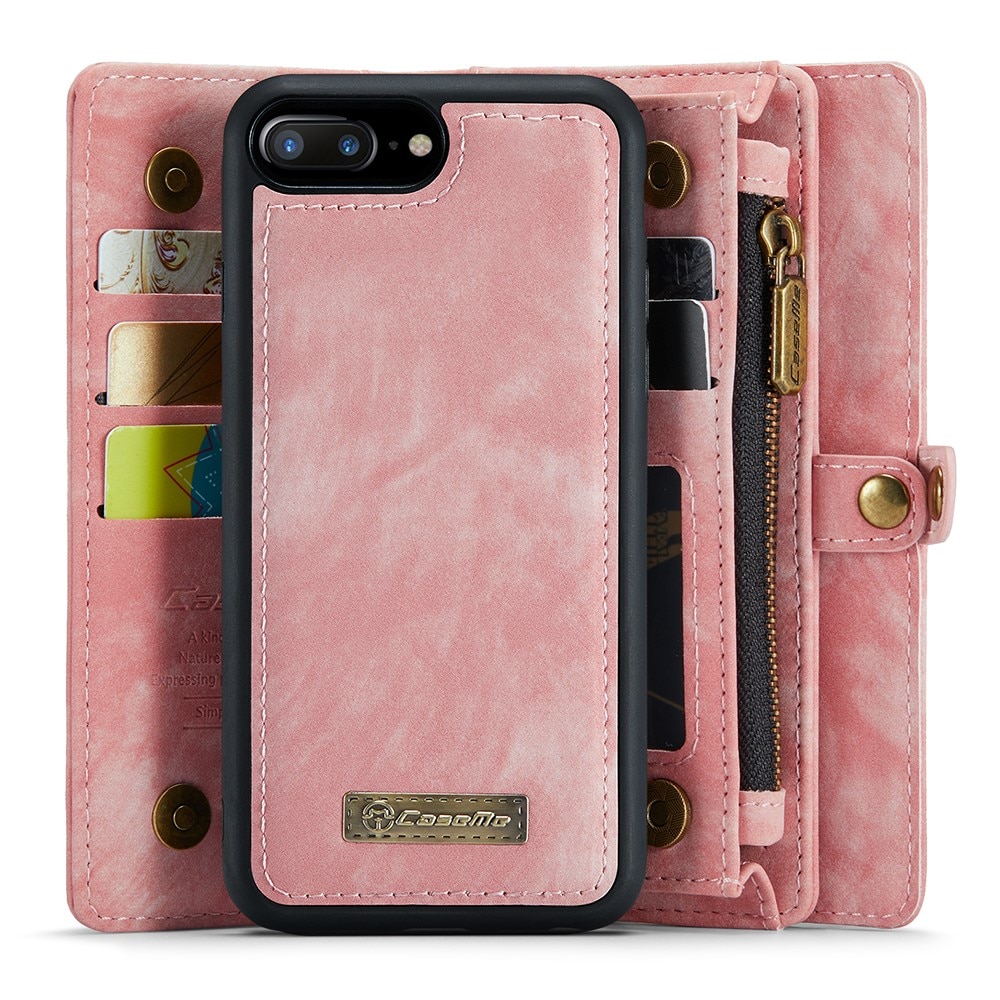 Multi-slot Plånboksfodral iPhone 7 Plus/8 Plus rosa