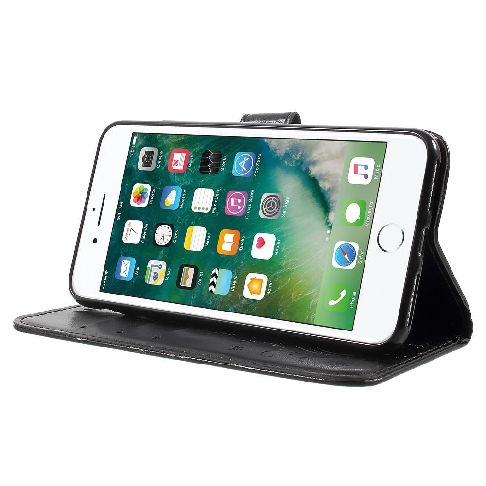 Läderfodral Fjärilar Apple iPhone 7 Plus/iPhone 8 Plus Svart