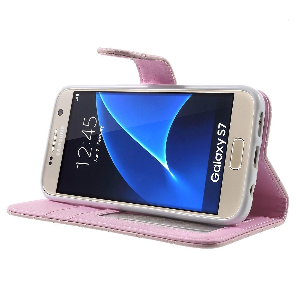 Plånboksfodral Samsung Galaxy S7 Quilted rosa