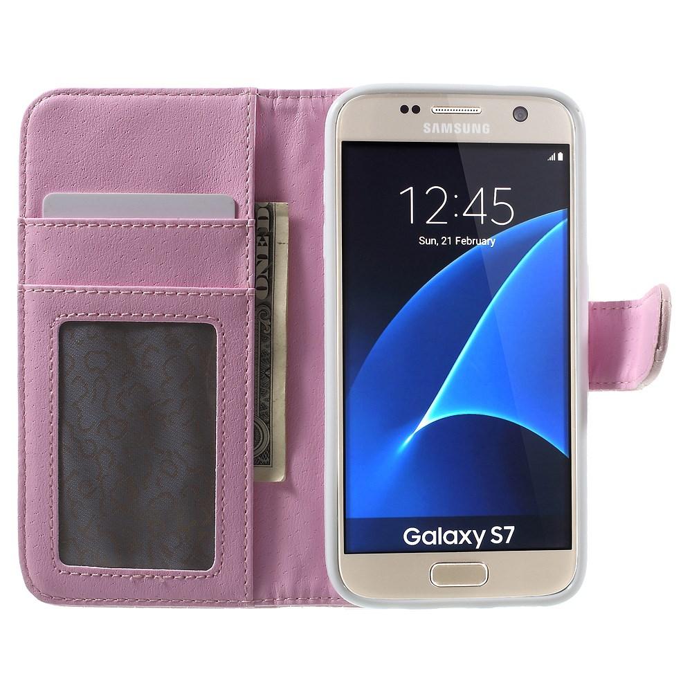 Plånboksfodral Samsung Galaxy S7 Quilted rosa