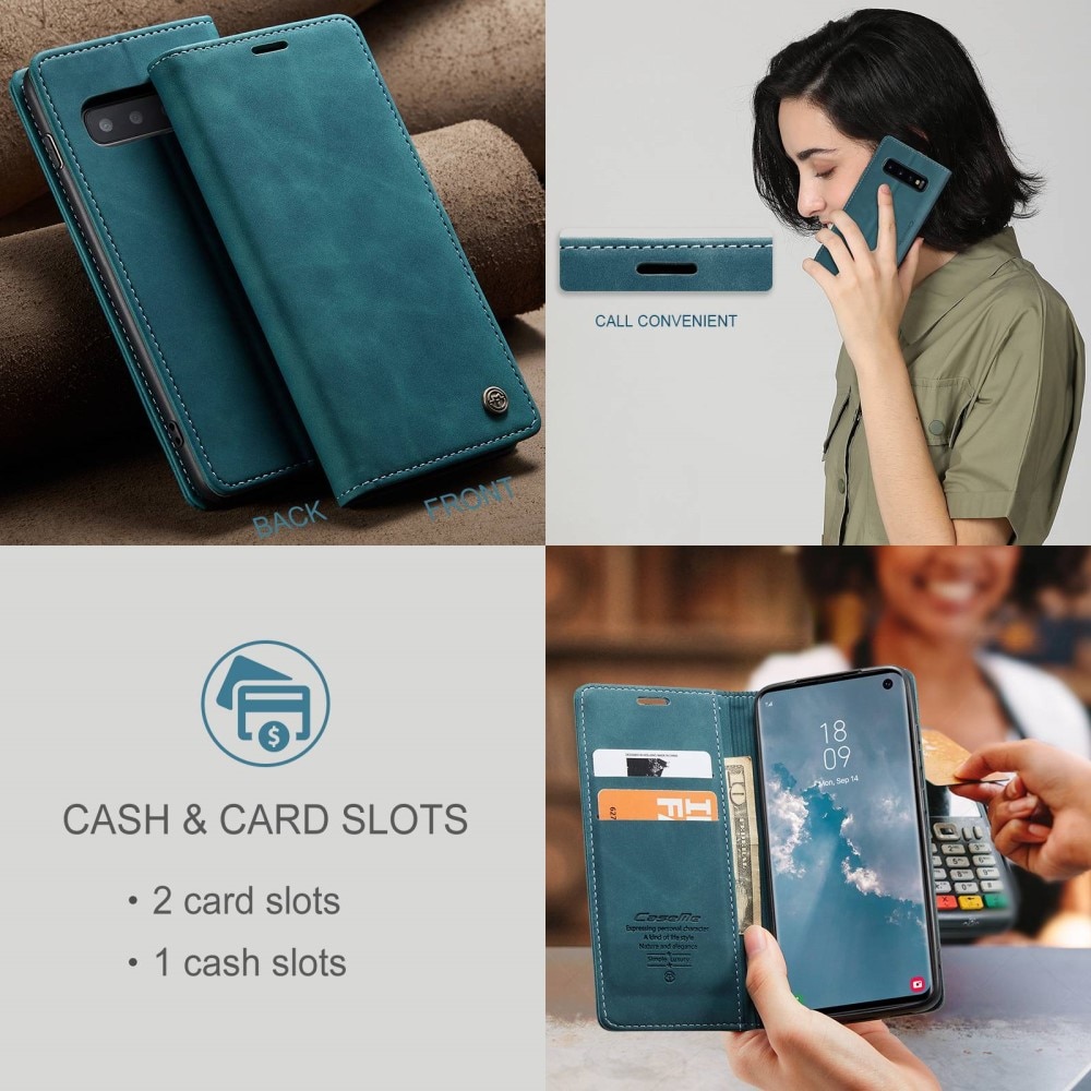 Slim Plånboksfodral Samsung Galaxy S10 Blå