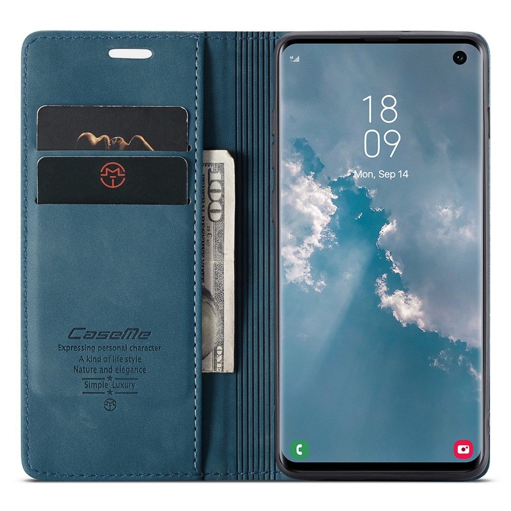 Slim Plånboksfodral Samsung Galaxy S10 Blå