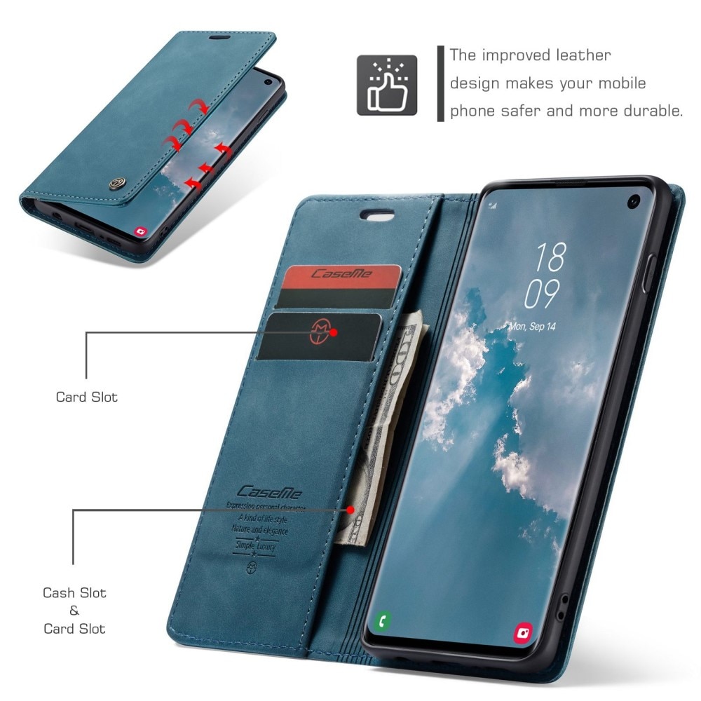 Slim Plånboksfodral Samsung Galaxy S10 Blå