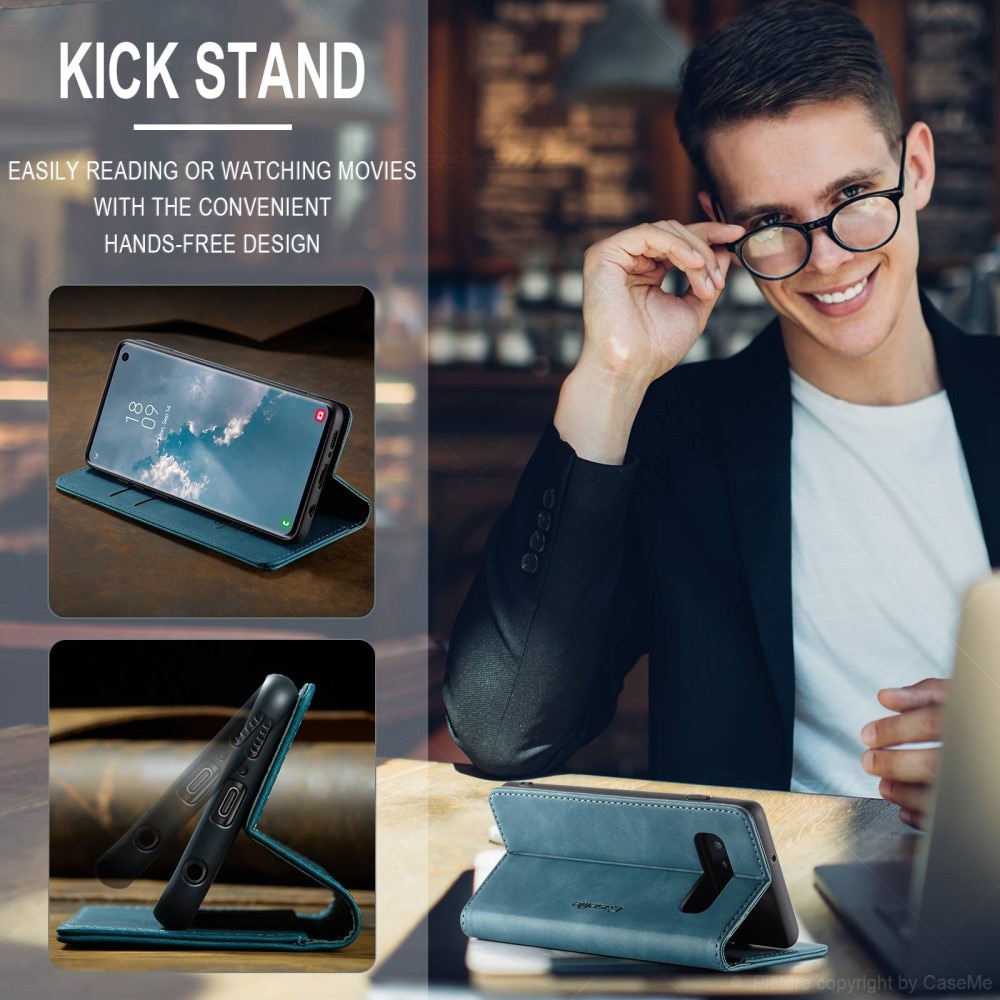 Slim Plånboksfodral Samsung Galaxy S10 Blå