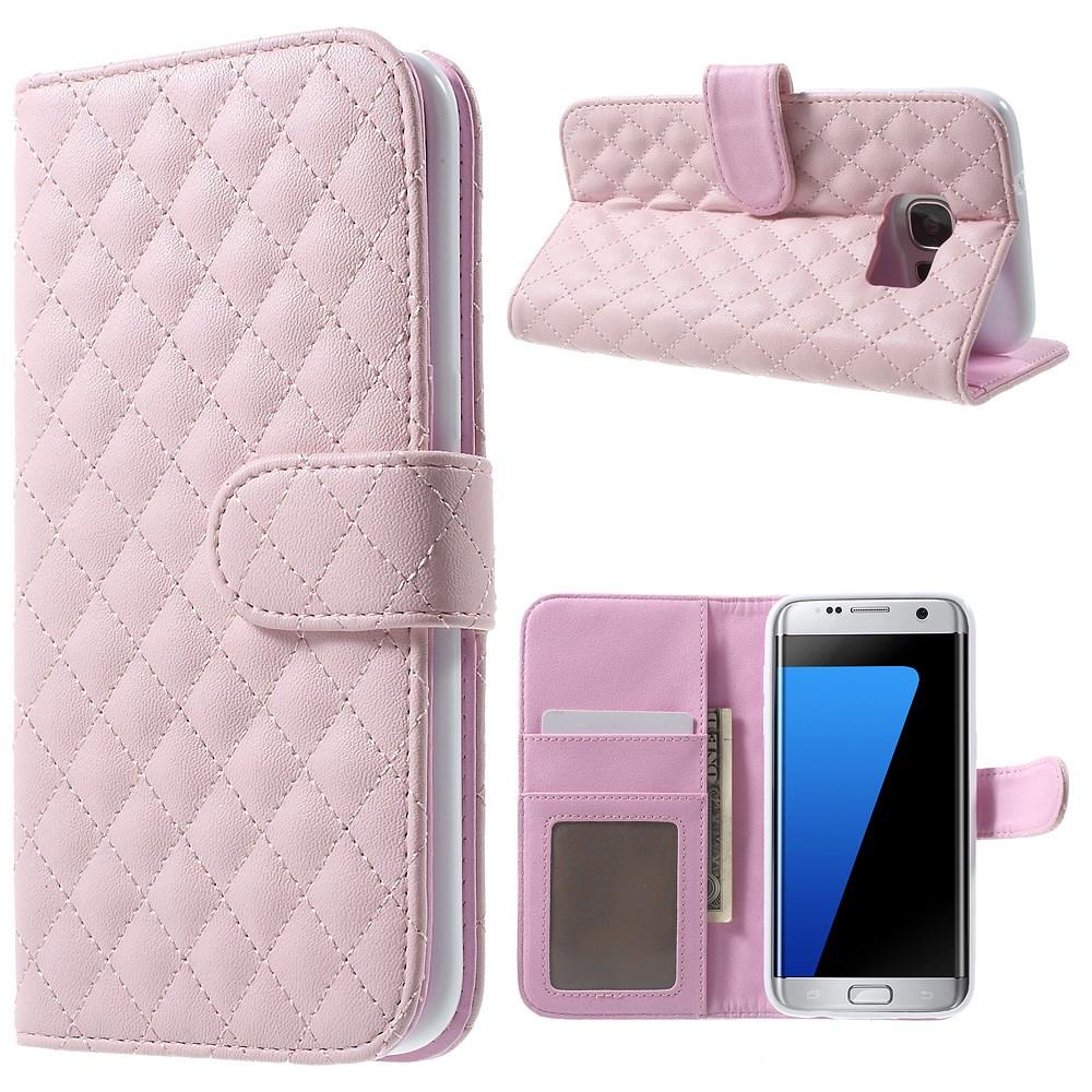 Plånboksfodral Samsung Galaxy S7 Edge Quilted rosa