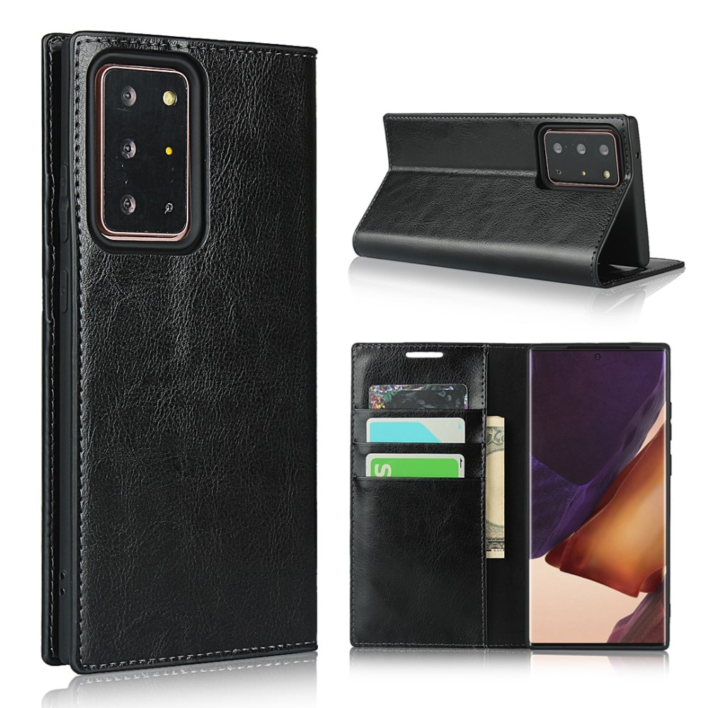 Mobilfodral Äkta Läder Samsung Galaxy Note 20 Ultra svart