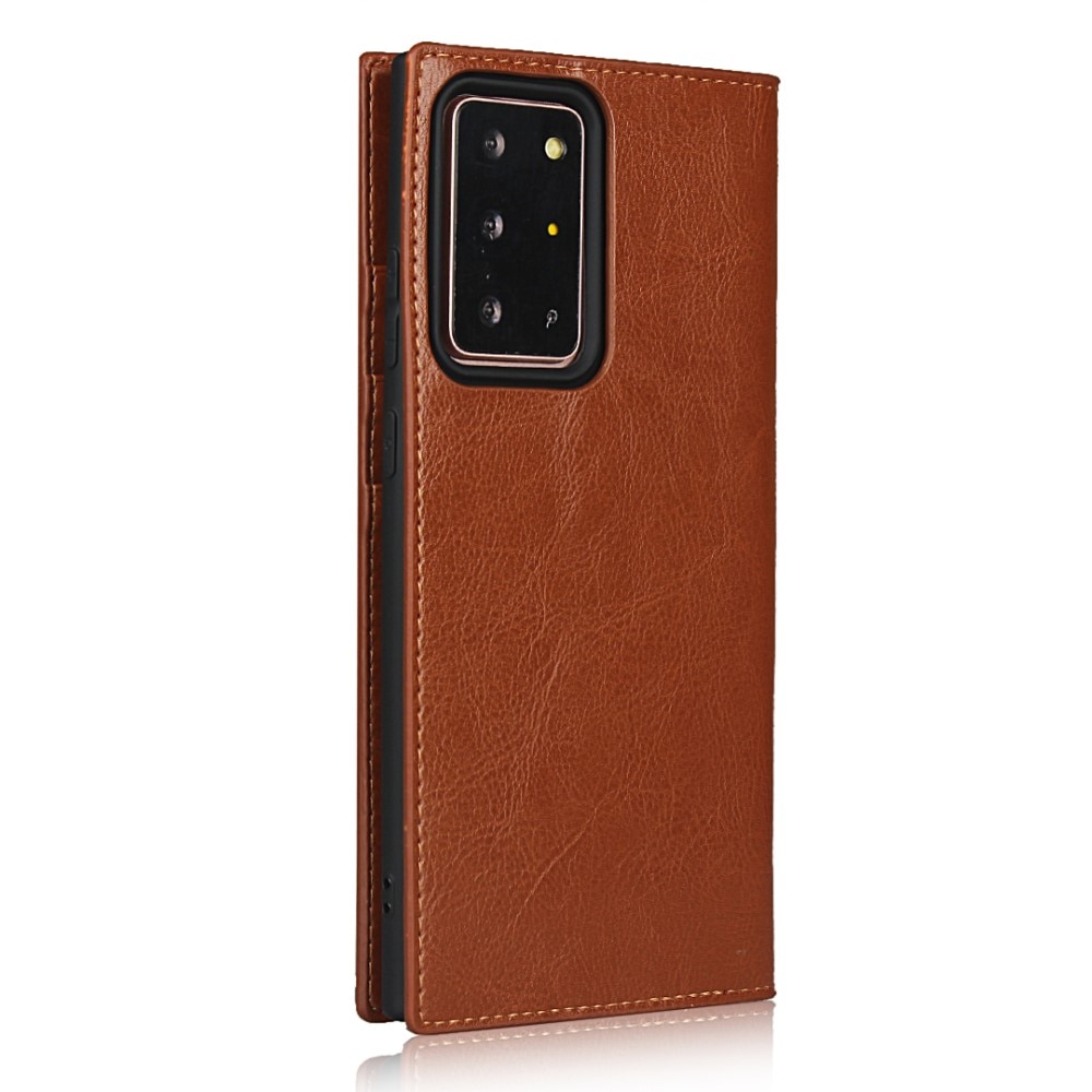 Mobilfodral Äkta Läder Samsung Galaxy Note 20 Ultra brun