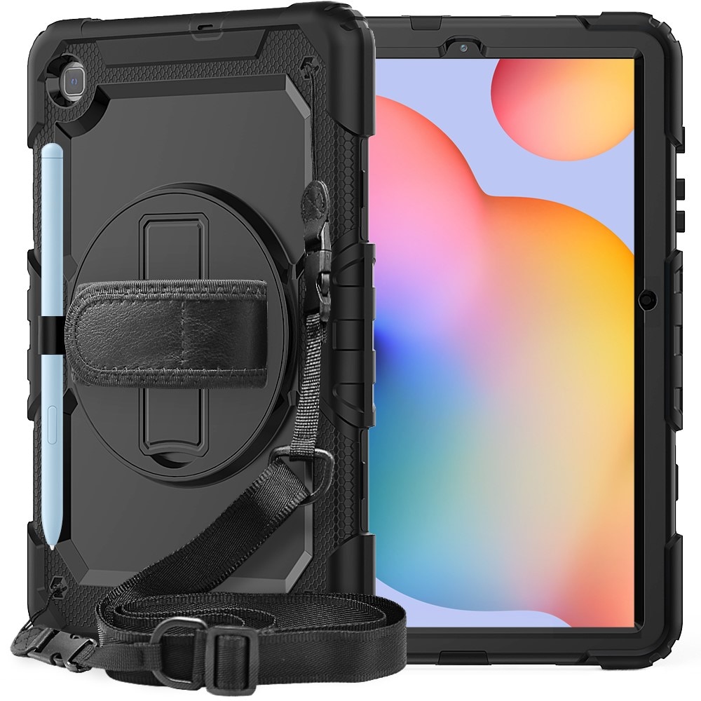 Stöttåligt Full Protection Hybridskal med axelrem Galaxy Tab S6 Lite 10.4 svart