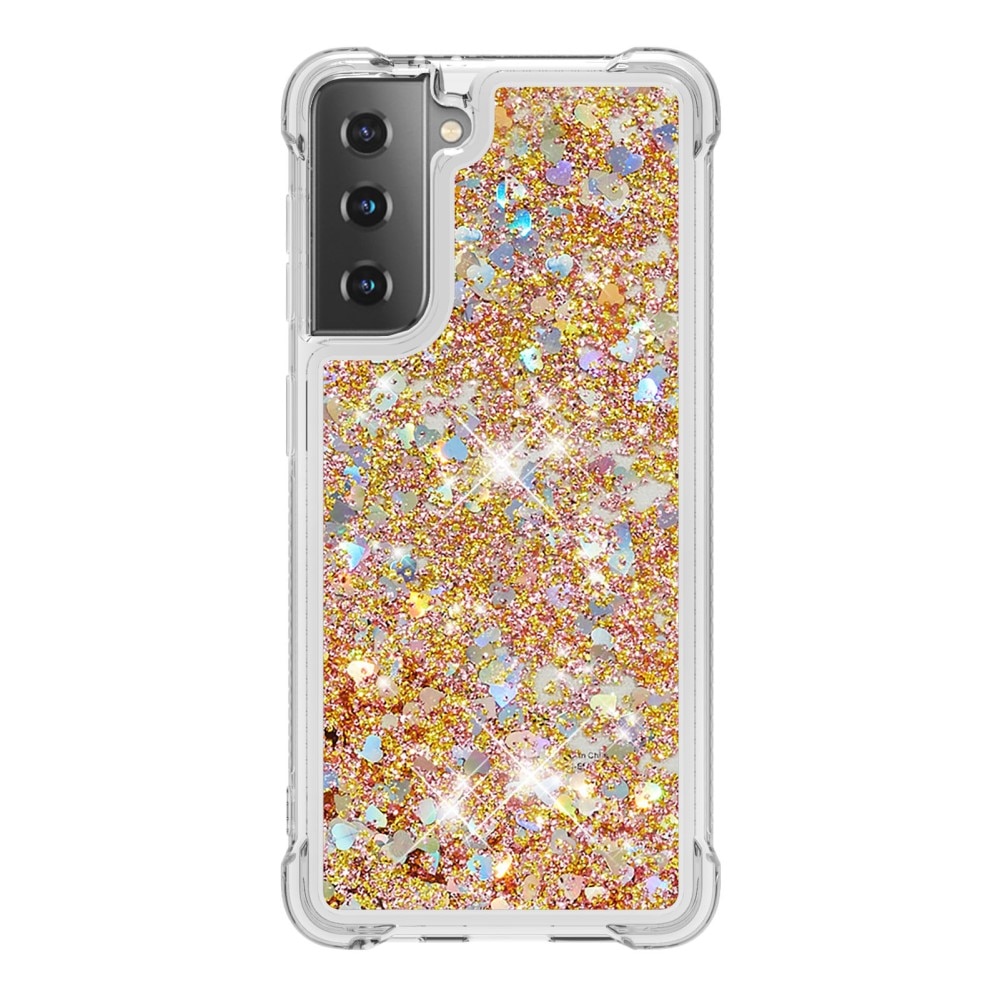 Glitter Powder TPU Case Samsung Galaxy S21 guld