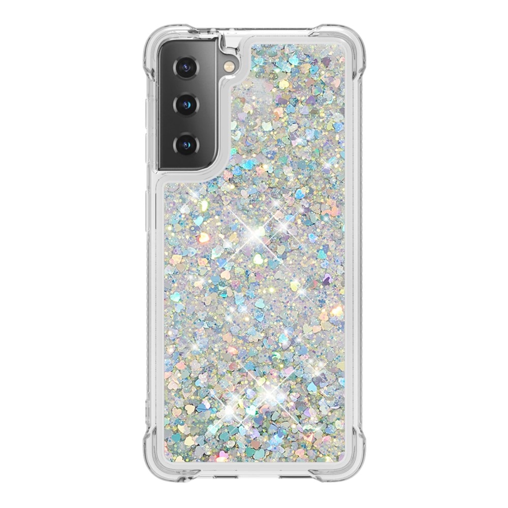 Glitter Powder TPU Case Samsung Galaxy S21 silver