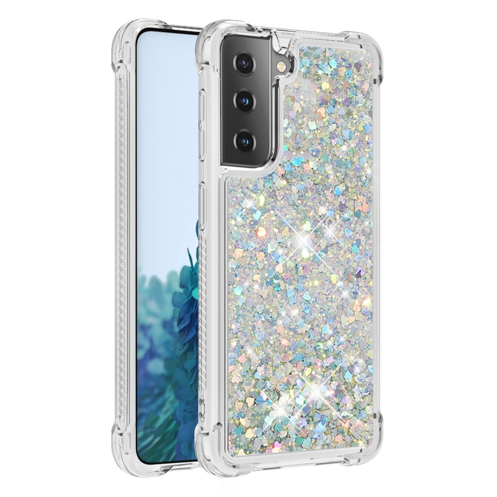 Glitter Powder TPU Case Samsung Galaxy S21 silver