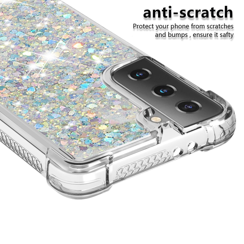 Glitter Powder TPU Case Samsung Galaxy S21 silver