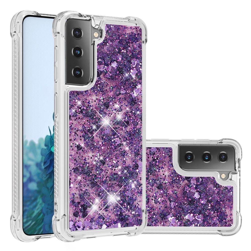 Glitter Powder TPU Case Samsung Galaxy S21 lila