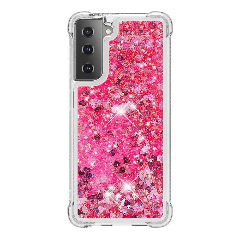 Glitter Powder TPU Case Samsung Galaxy S21 rosa