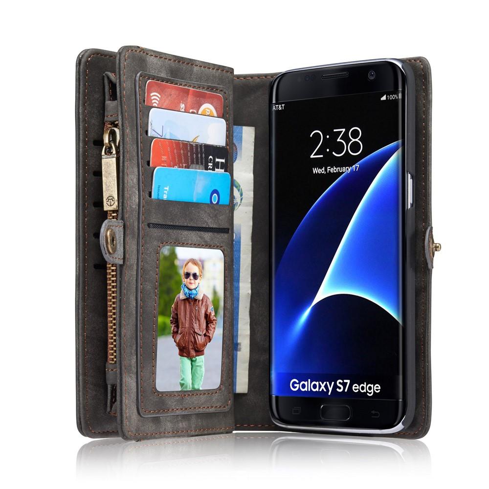 Multi-slot Plånboksfodral Samsung Galaxy S7 Edge Grå