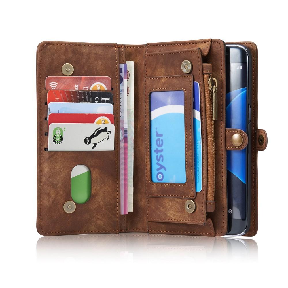 Multi-slot Plånboksfodral Samsung Galaxy S7 Edge Brun