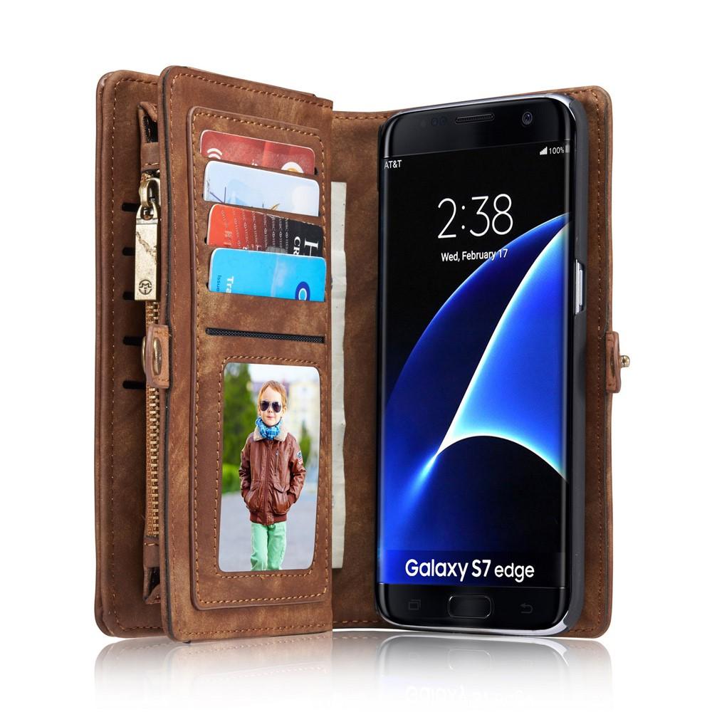 Multi-slot Plånboksfodral Samsung Galaxy S7 Edge Brun