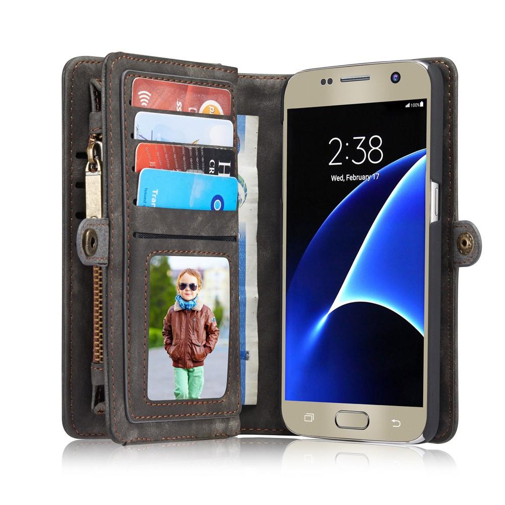 Multi-slot Plånboksfodral Samsung Galaxy S7 Grå