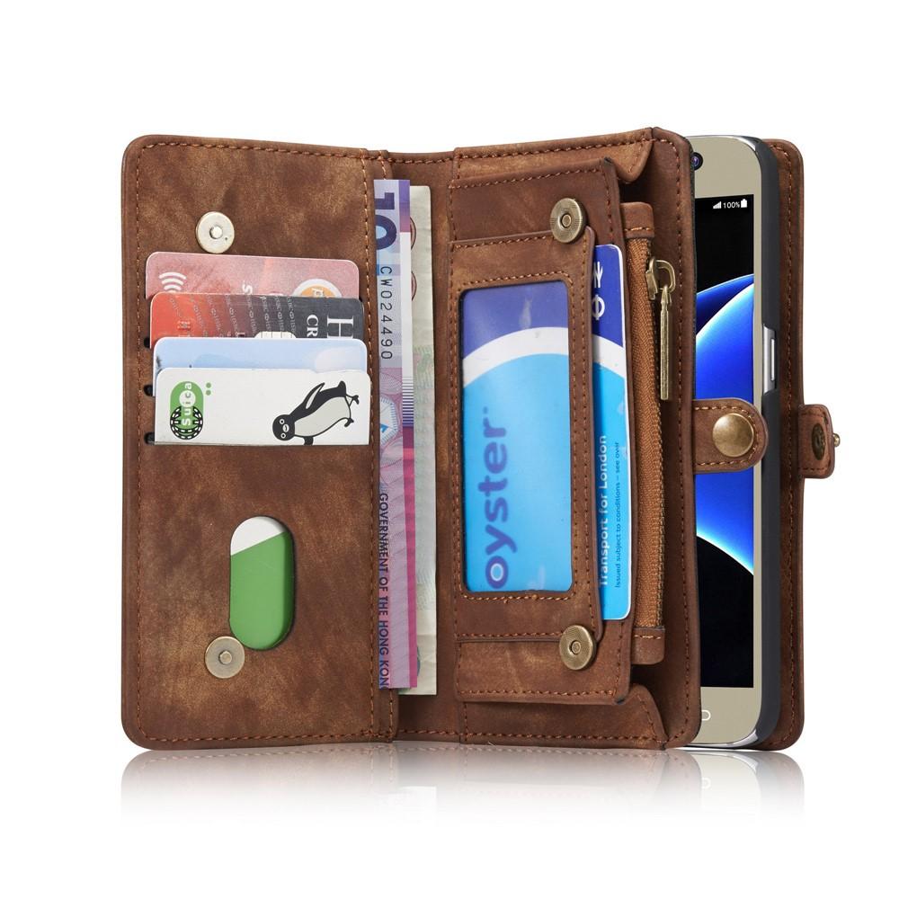 Multi-slot Plånboksfodral Samsung Galaxy S7 Brun