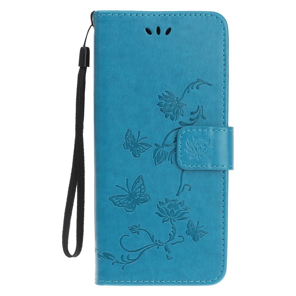 Läderfodral Fjärilar Samsung Galaxy A22 5G blå