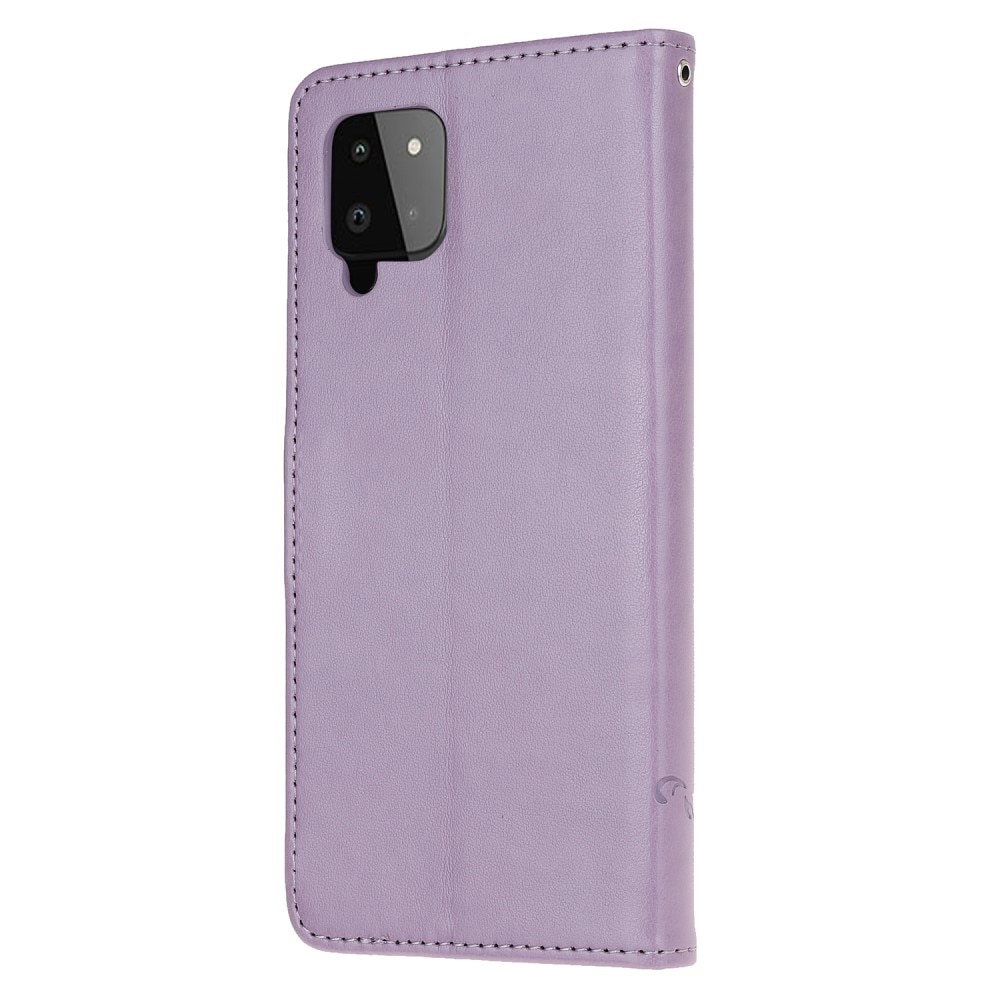 Läderfodral Fjärilar Samsung Galaxy A22 4G Lila
