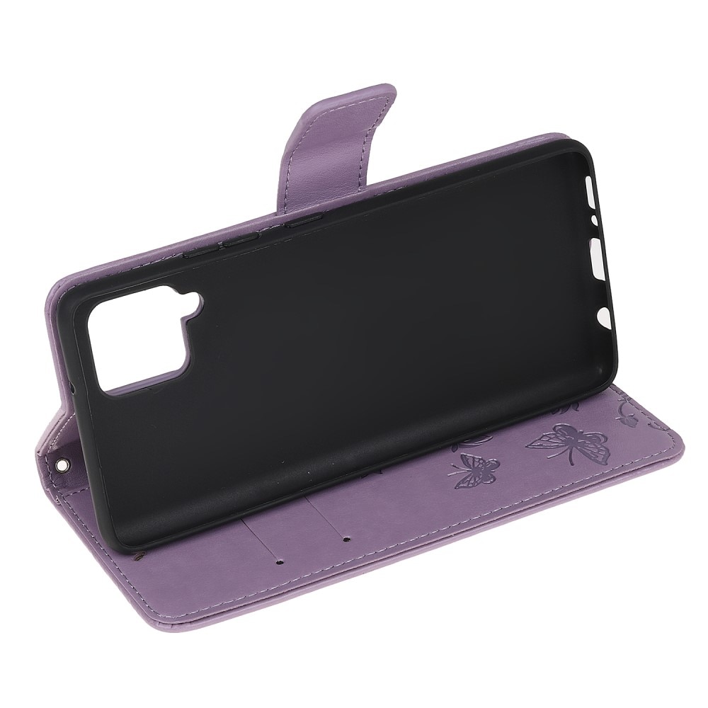 Läderfodral Fjärilar Samsung Galaxy A22 4G Lila
