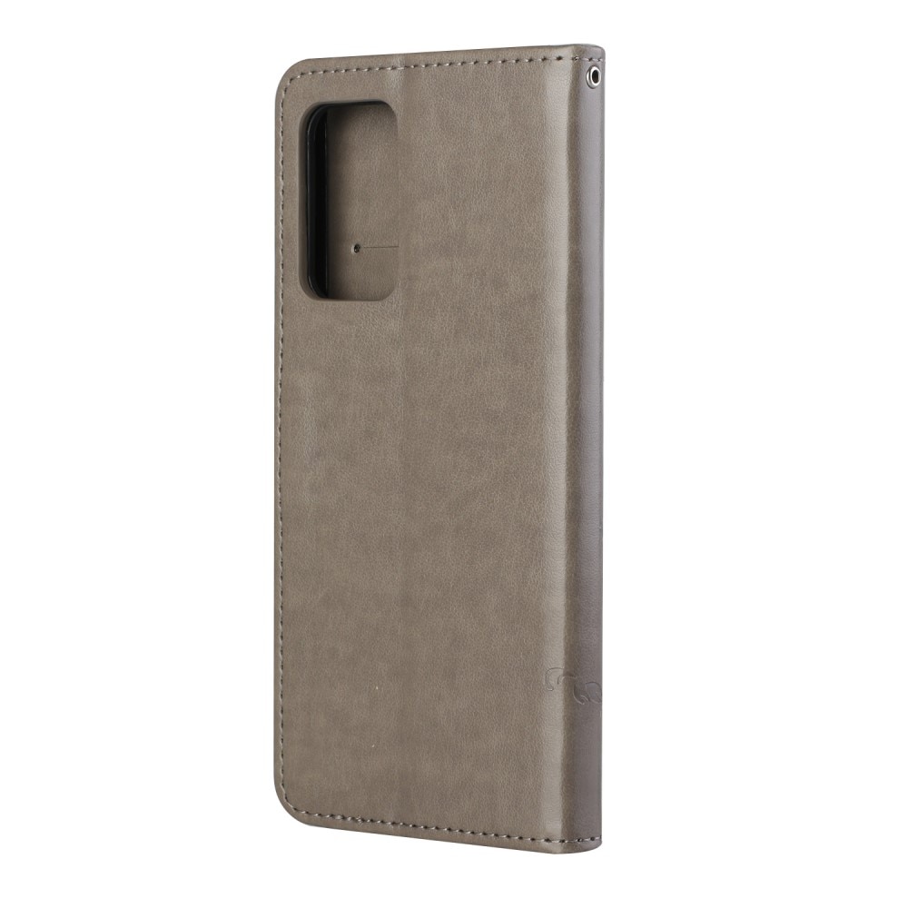 Läderfodral Fjärilar Samsung Galaxy A82 5G Grå